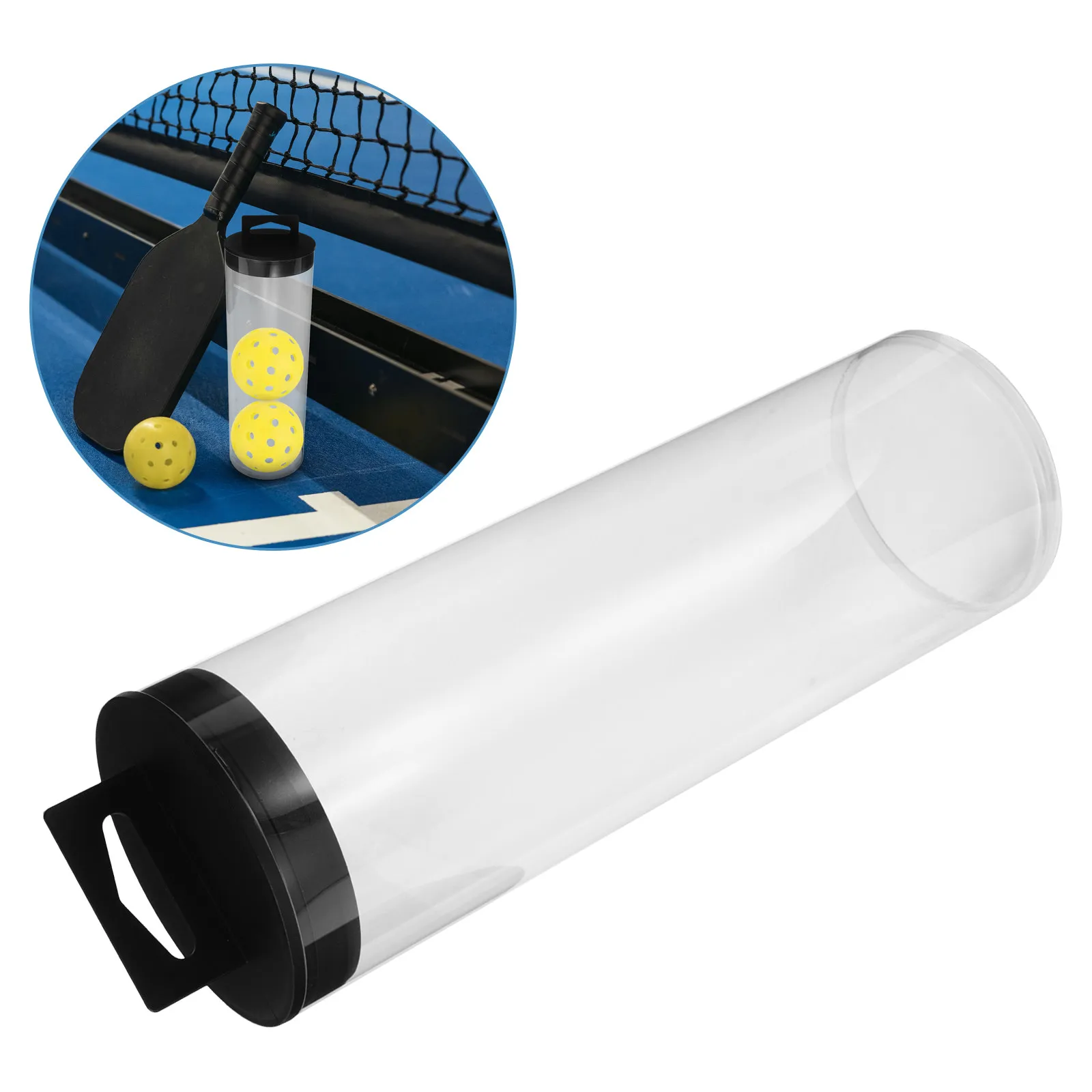 

Clear Plastic Cylindrical Ball Storage Tube for Tennis Pickleball Badminton Table Tennis Balls Display Stand Space Efficient