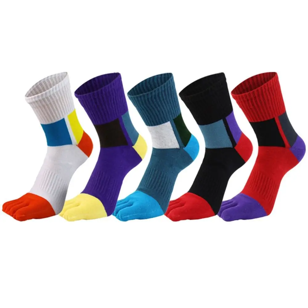 Sport Five Finger Socks Compression Colorful Fashions Young Anti-Bacterial Breathable Dress Socks With Toes EU 38-44