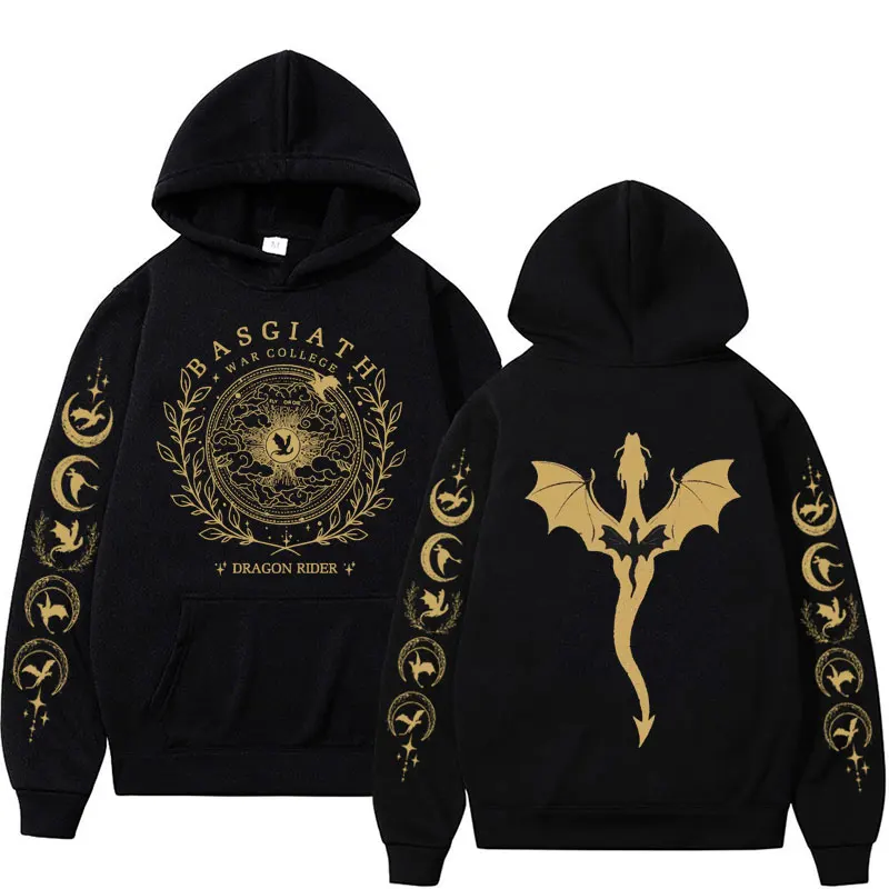 Fourth Wing Graphic hoodies Basgiath War College Dragon Rider Sweatshirt Men women Autumn/Winter fashion Trend hoodie streetwear