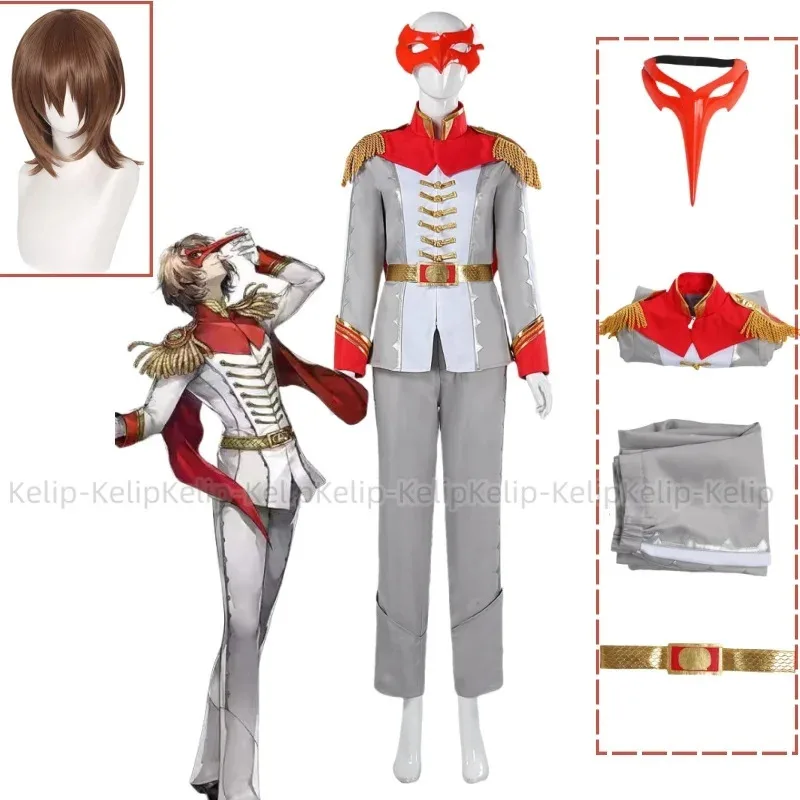 

Игра Persona 5 Akechi Goro Косплей Костюм P5 CROW Серая Униформа Полный Комплект Маска Парик Взрослый Мужчина Женщина Хэллоуин Рождественский Костюм