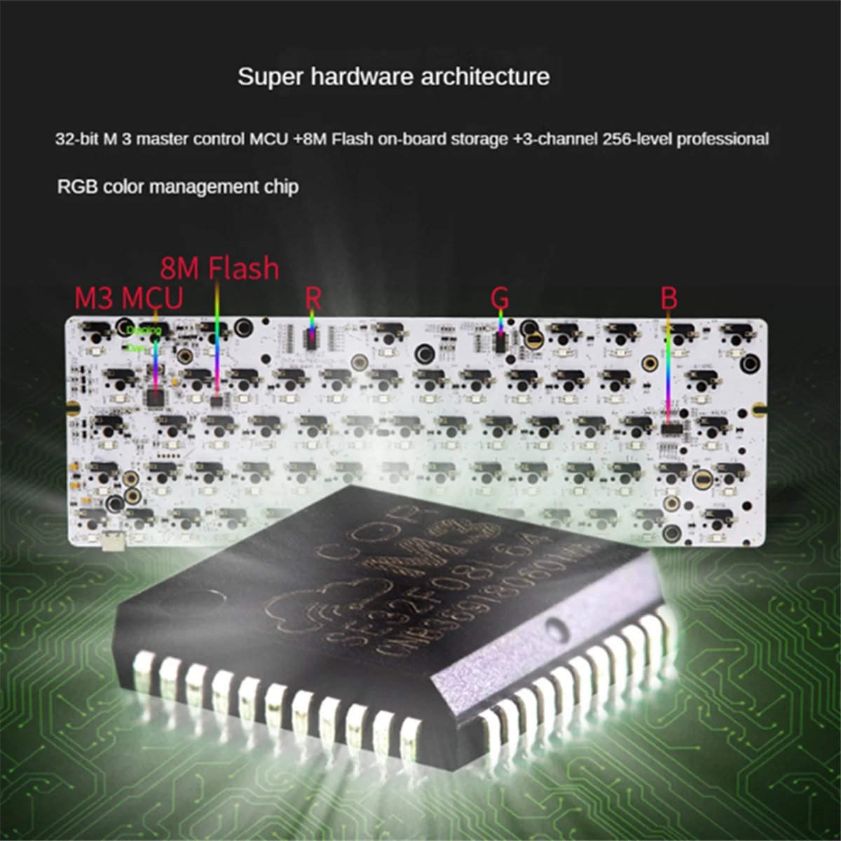 GK61 Mechanical Keyboard PCB Motherboard Hot Plug GH60RGB Music Rhythmized Wired Wireless White