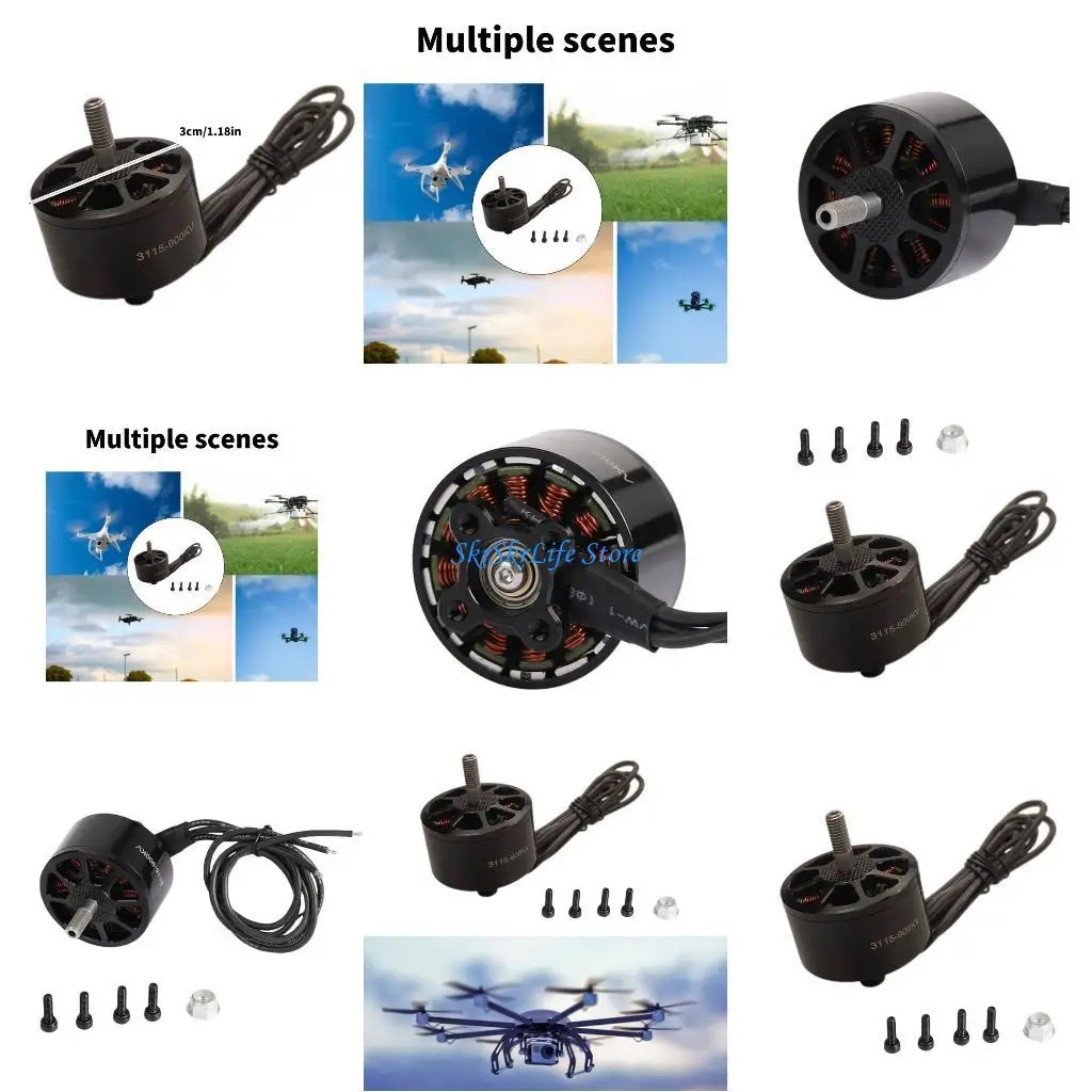 

E65E Professional 3115 900KV Двигатель для дронов Замена двигателя для квадрокоптера для 10-дюймовых FPV-дронов на большие