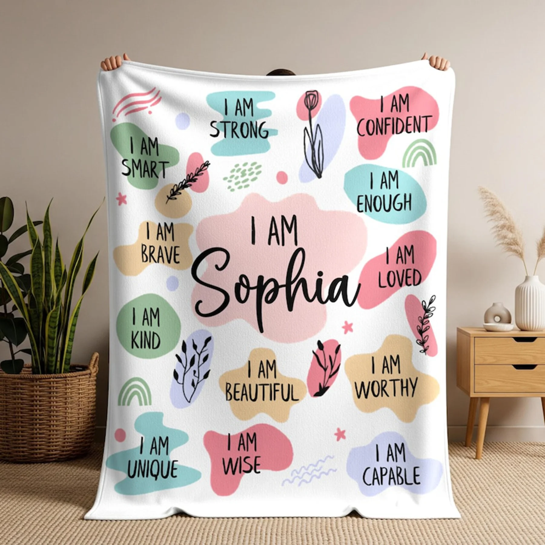 Teenage Girl Throw Blanket, Personalized Birthday gift for teen girl, Custom Name Throw Blanket, Gift for Teen Girls, Teens Gift
