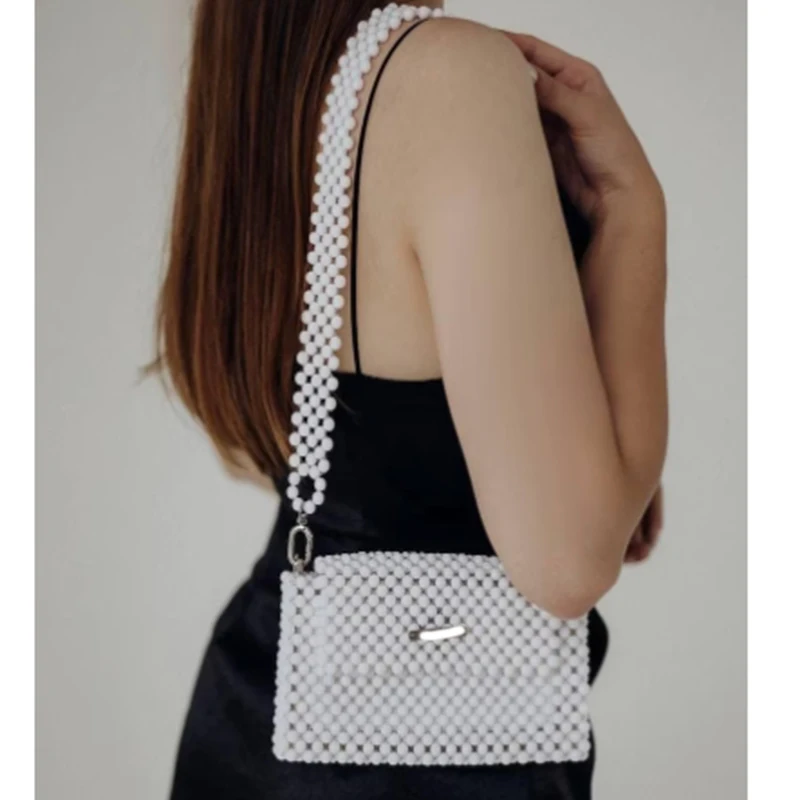 

Women's Shoulder Bag Fashion Crossbody Small Square Bags for Woman Bead Production Customizable Color Flip Handle New in Handbag