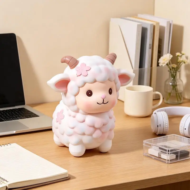 Creative Lamb Shaped Piggy Bank Kids Gifts Anti Drop Function, Large Capacity For Storing And Receiving Gifts