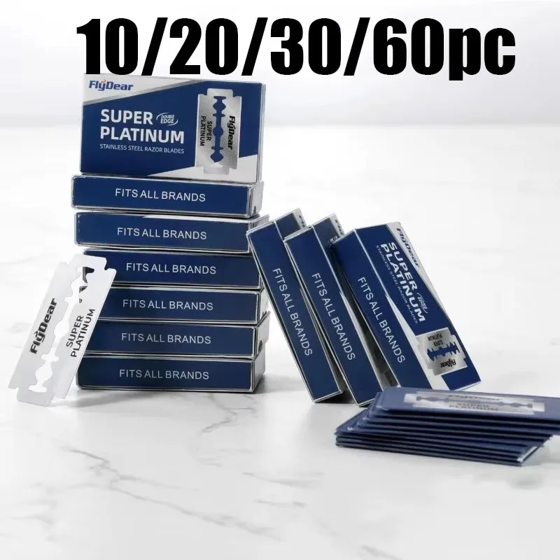 

10/20/30/40/60pcs Classic Retro Stainless Razor Double Edge Razor Blades Men'S Safety Razors Professional Barber Tool Shave Hair