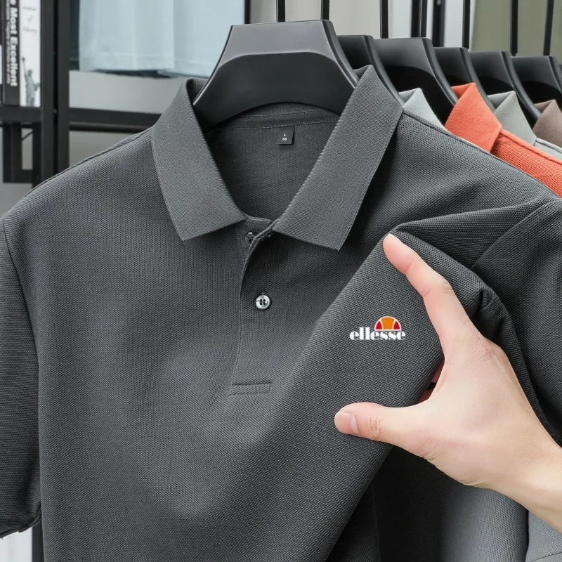 High End Mens Clothing Brand New Product Letter Embroidery Design Breathable POLO Shirt Summer Comfortable Pure Cotton Short Top
