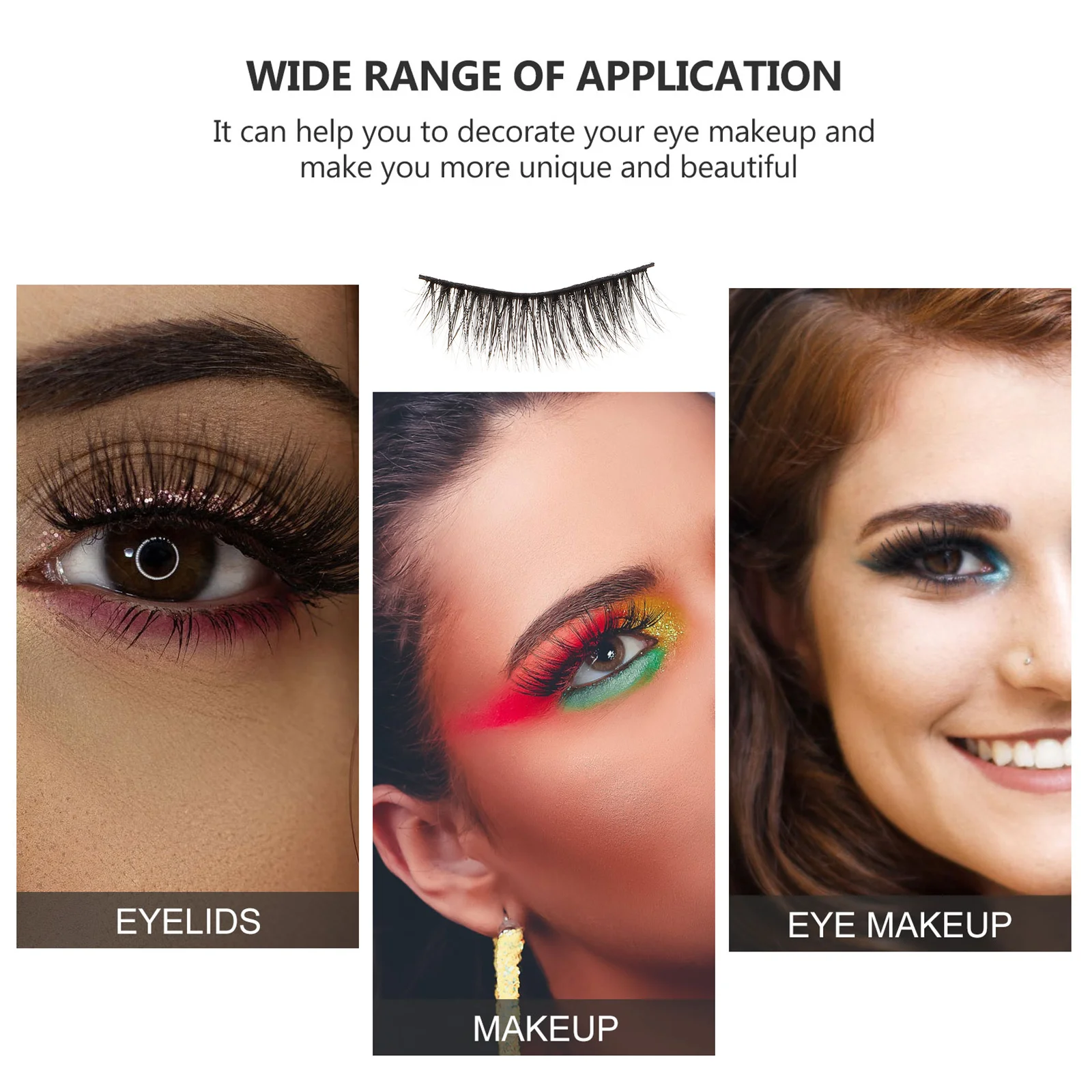 

10Pairs Lashes 3D Soft Fiber Material Fake Lashes Reusable Washable Non Irritating Ideal Gift for Women Party Wedding
