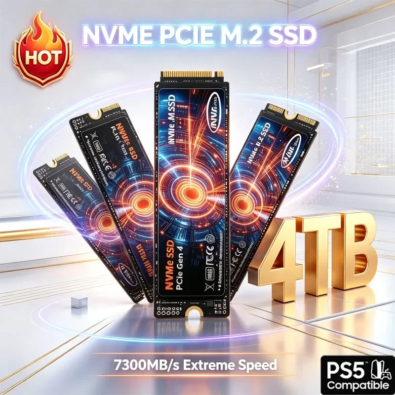 M.2 SSD 1TB 2TB 4TB 7300MB/s PCIe 4.0 M.2 2280 NVMe SSD Drive Internal Solid State Drive For Laptop PC