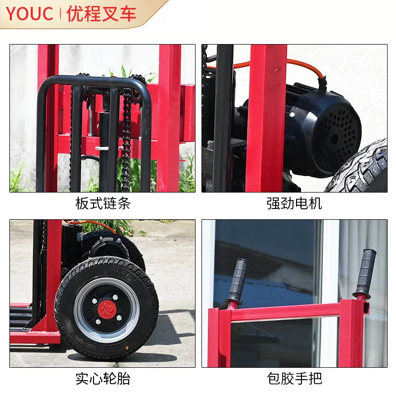 LH lifting hydraulic loading and unloading truck, portable small hauling logistics stacker, hand push-to-handle forklift