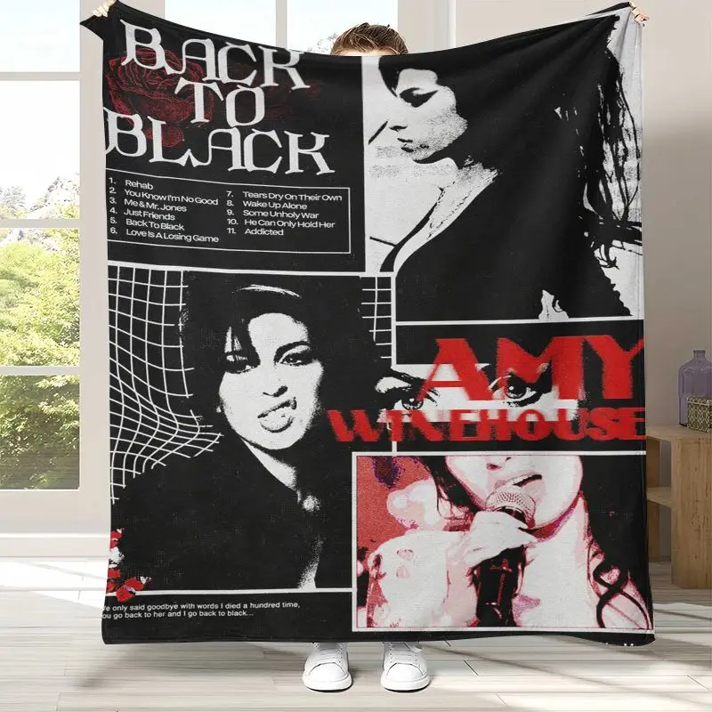 Amy Winehouse Music Singer Soft Flannel Throw Blanket,Cozy Warm Blanket for Bed,Sofa,Living Room,Picnic,Camping,Home Decor,Gift