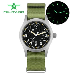 RDUNAE RA03 34,5 mm retro militair horloge 316L roestvrij staal K1 mineraalglas lichtgevend quartz Militado ML05 38 mm hommage horloge