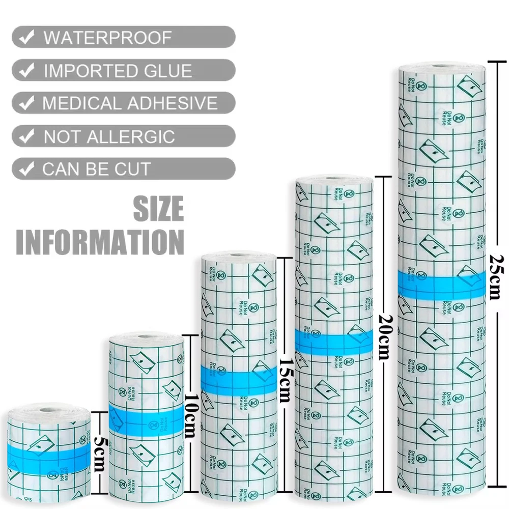 Waterproof Protective Tattoo Film PU Tape For Aftercare Healing Tattoo Adhesive Repair Bandage Transparent Skin Repair Wrap Roll