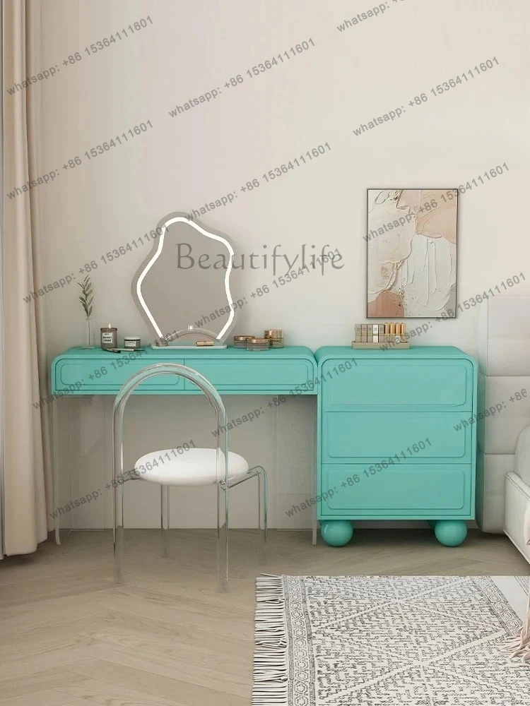 High value small dresser bedroom mini solid wood suspension makeup table small and simple 60cm