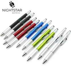 6 In1 Multifunction Tool Ballpoint Pen Screwdriver Ruler Spirit Level Creative Stationery Gift Touch Screen 2022