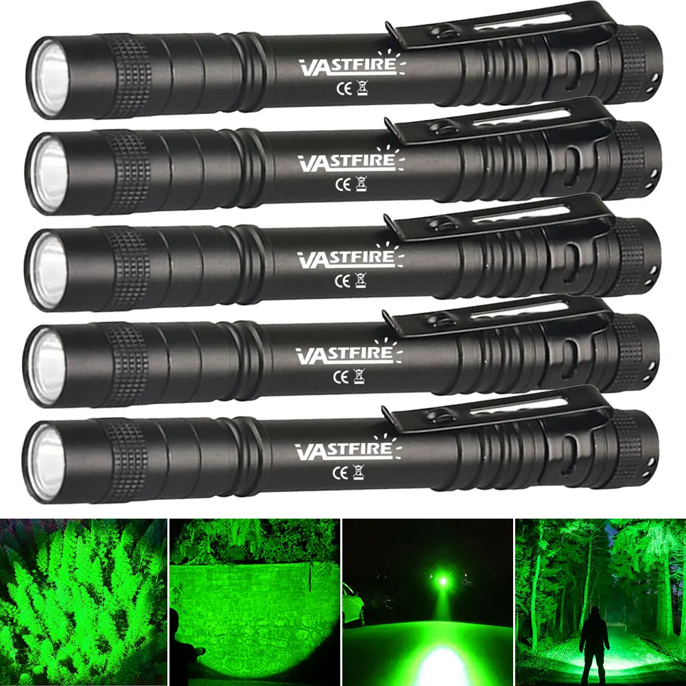 1/2/5 قطعة المحمولة الضوء الأخضر مشاعل القلم ضوء جيب أنشطة التنجيم في الهواء الطلق حجم الشعلة للتخييم التنزه النحل