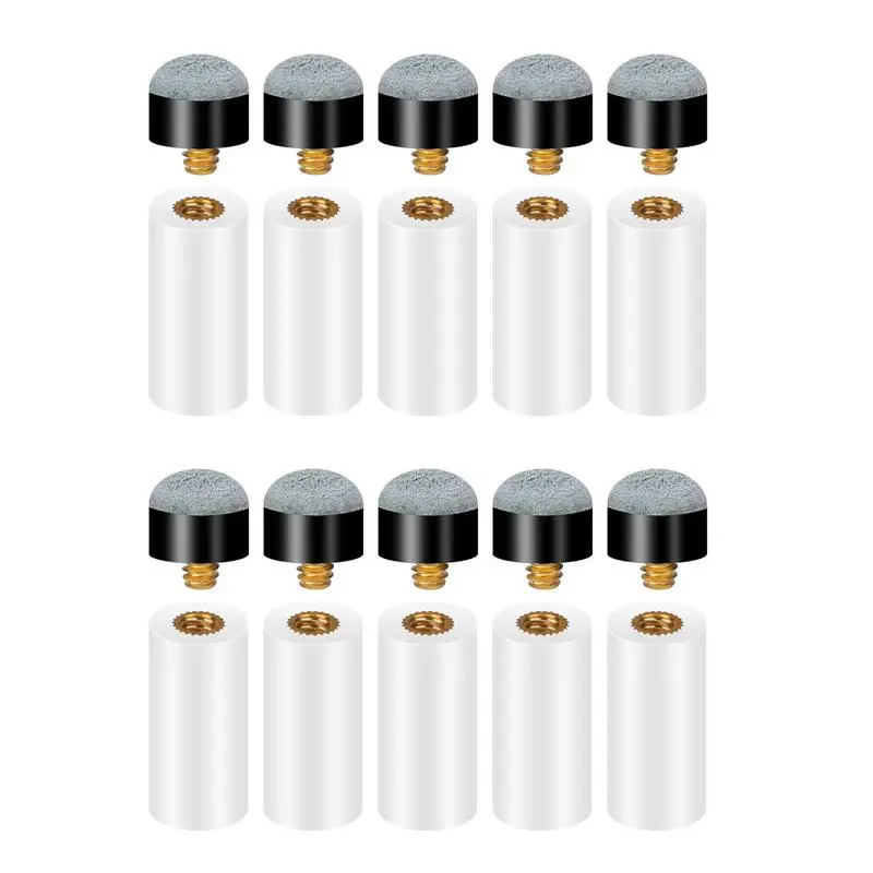 Cue Tips For Pool 10pcs Cue Replacement Tips For Billiard Billiard Cue Screw Tips Screw-On Billiard Cue Accessory Set For Pool