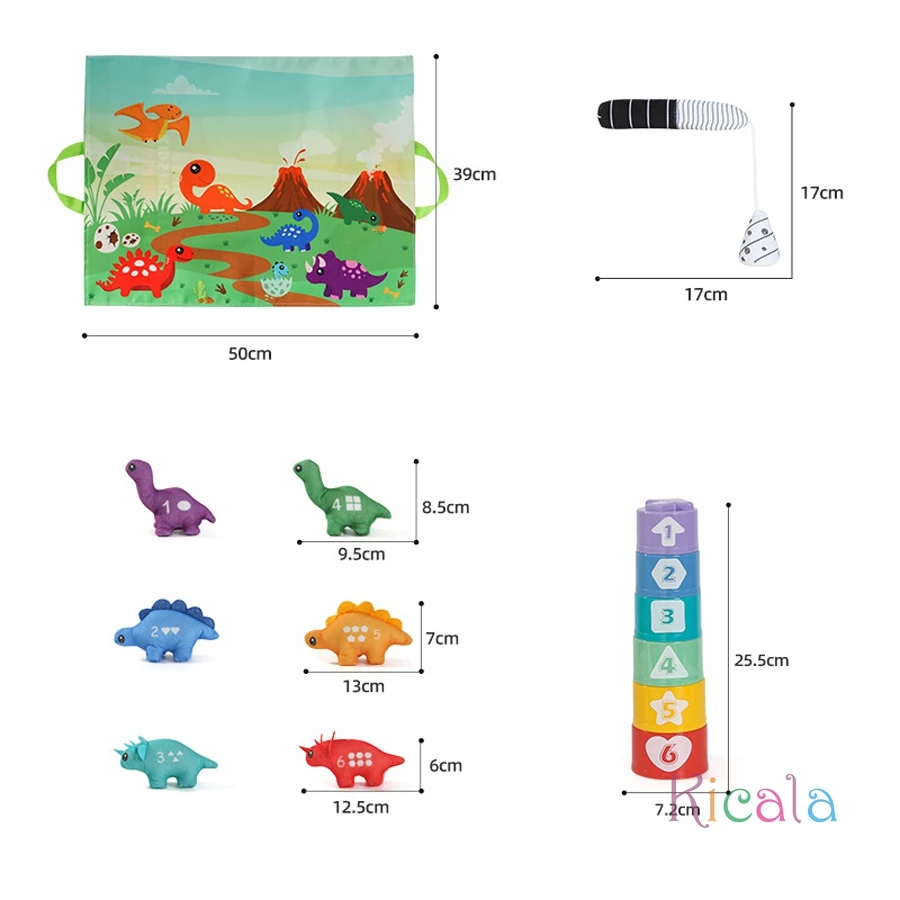Giocattoli Montessori Gioco di pesca in stoffa per i più piccoli da 6 a 12 mesi Giocattolo sensoriale Tazze impilabili Conteggio dei numeri Ordinamento dei colori Regalo