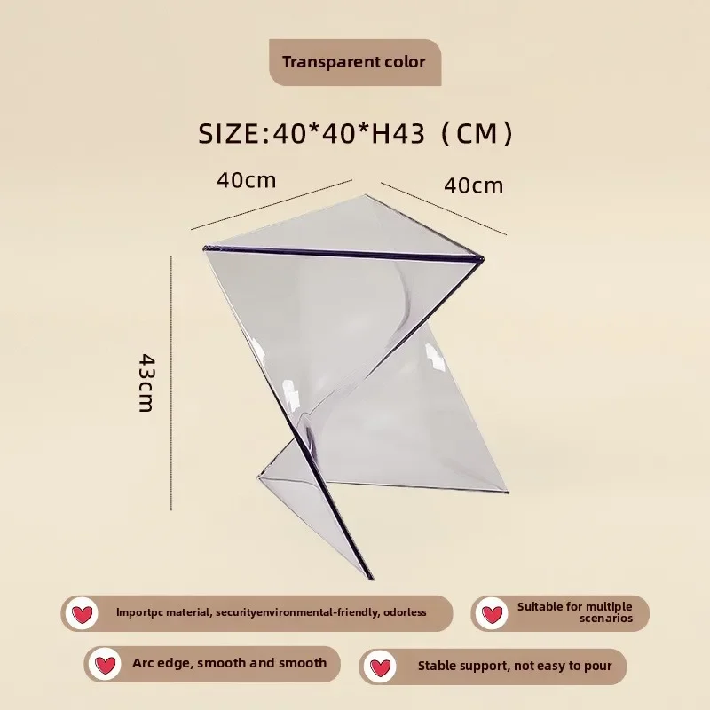 مصمم الإنترنت المشاهير أريكة جانبية صغيرة الزاوية طاولة القهوة الإبداعية طاولة السرير البلاستيكية الشفافة
