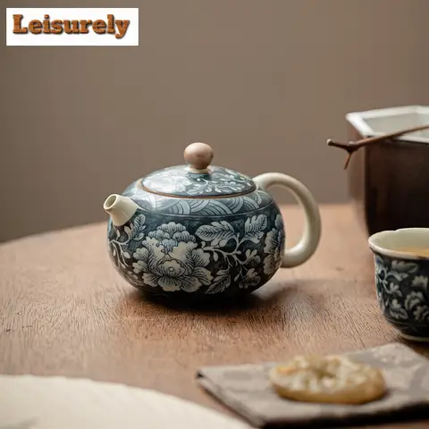 200ML cinese Ru forno infusione teiera fiori antichi in fiore Xishi Pot bollitore per la produzione di tè cinese teaser accessori ornamenti