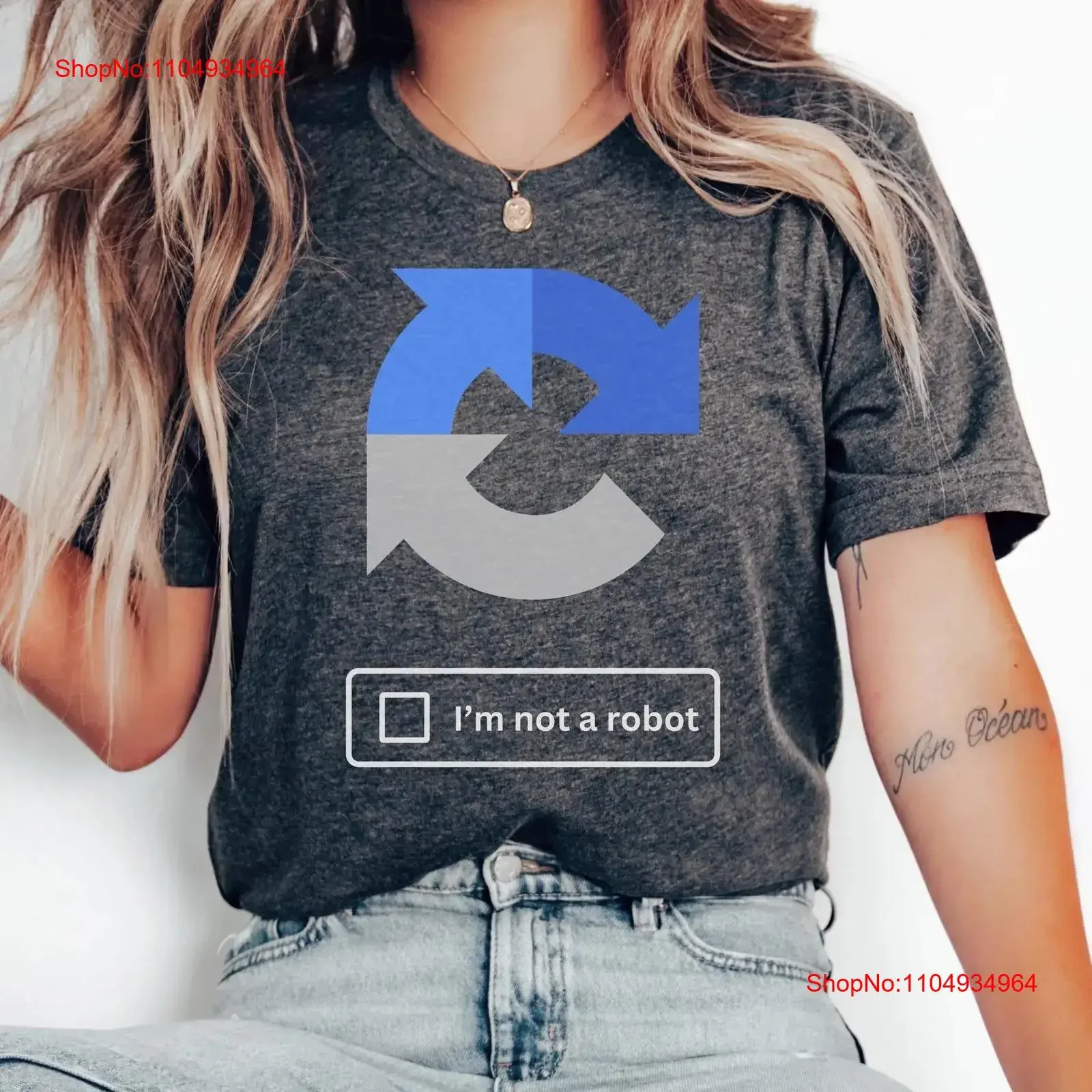

Футболка «Я не робот» для Quirky Tech ReCAPTCHA Funny Techie Captcha Geeky Computer Hacker IT Support Webcore vintage Washed
