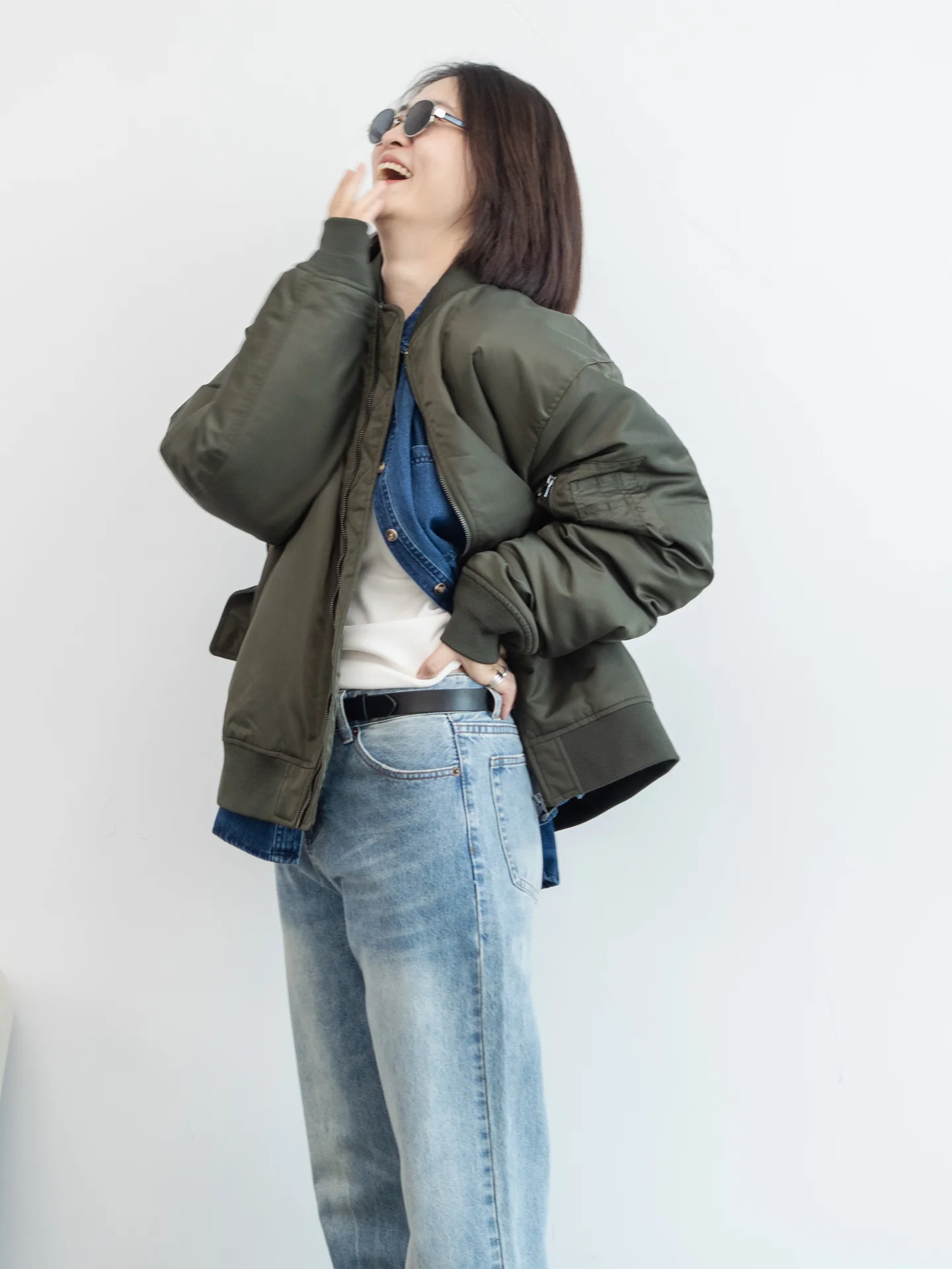 

2025 Autumn Winter New Sle Loose Fit Women's Cotton Jaet Pilot Coat Stand Collar Long Sve Zipper Closure Color