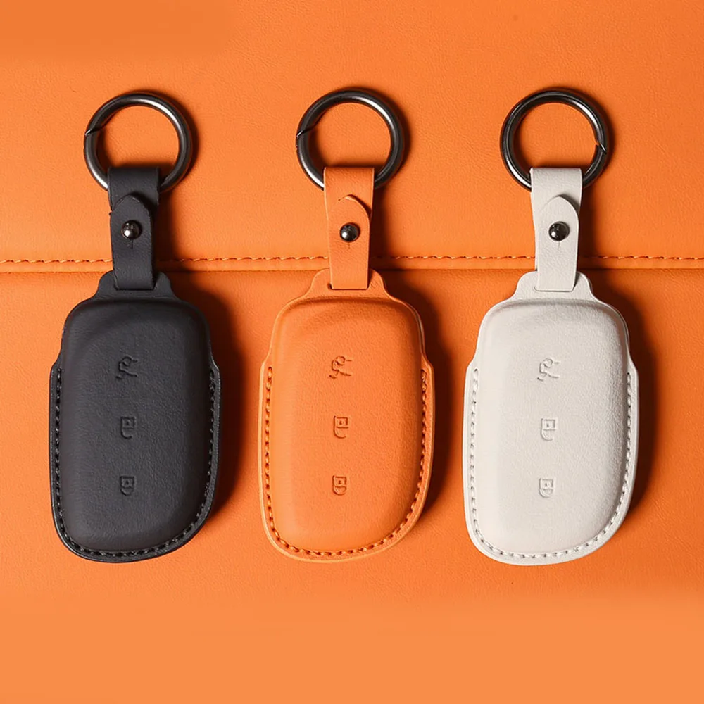 

All Inclusive Leather Keycase Car Accessories For Lynk & Co 900 2025 2026 Original Car Color Key Protection Case Simple Luxury