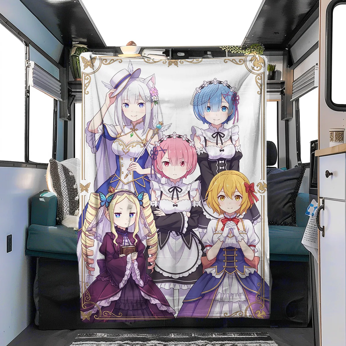 Re Zero Flannel Blanket Comfortable Warm for Home Bedrooms, Sofas, Chairs, Picnics, Travel YUN6509