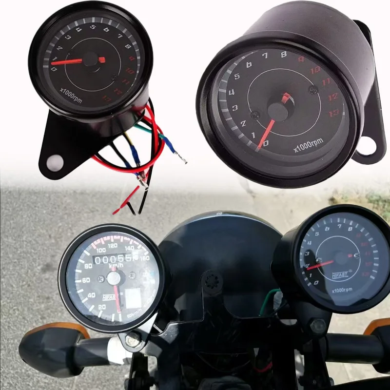 

Universal Tachometer Moto Parts Motobike Accessory Motorcycle Speedomete Auto Gauge Motorcycle Speedomete With LED Light Moto