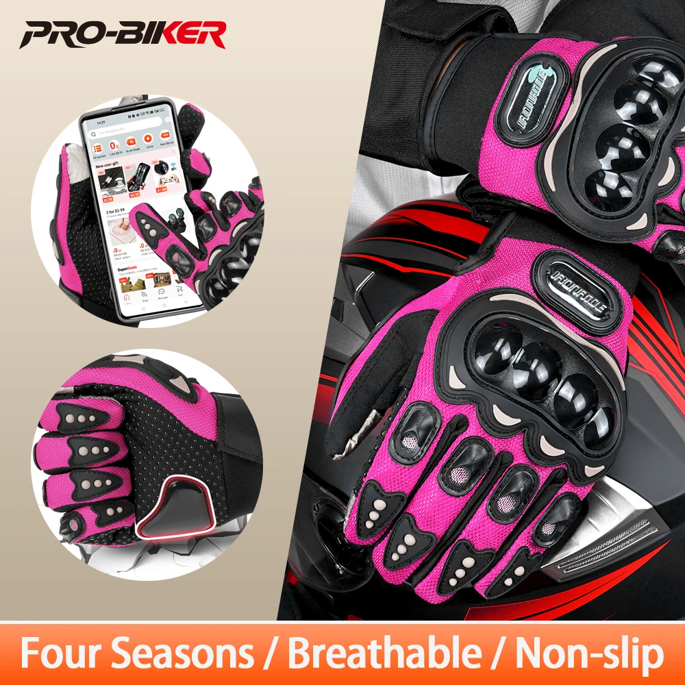 Motorcycle Gloves Men Women Touch Screen Outdoor Motocross Non-slip Riding Gloves Motorbike Full Finger Gloves Wear-Resistant