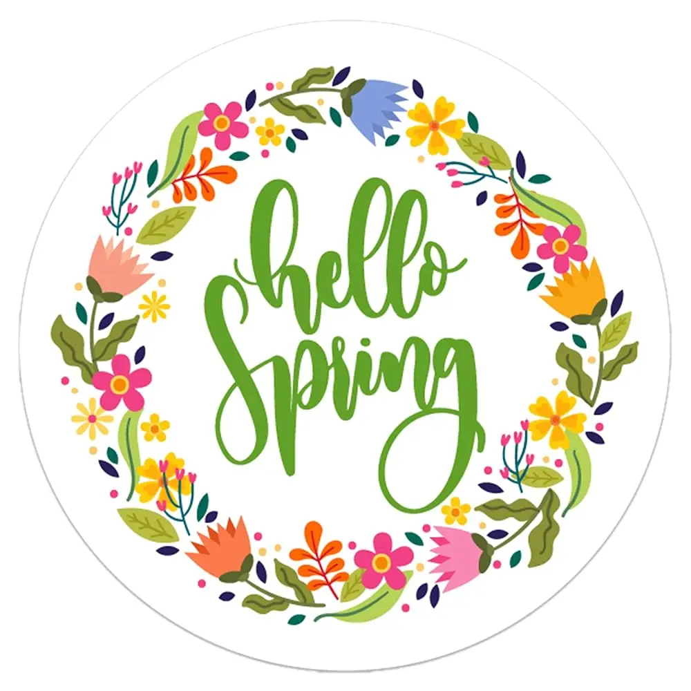 

200 шт. наклеек «Привет, Весна» (2 дюйма), круглые наклейки с весенними цветами, цветочные наклейки для весеннего оформления конвертов, конфет, подарков