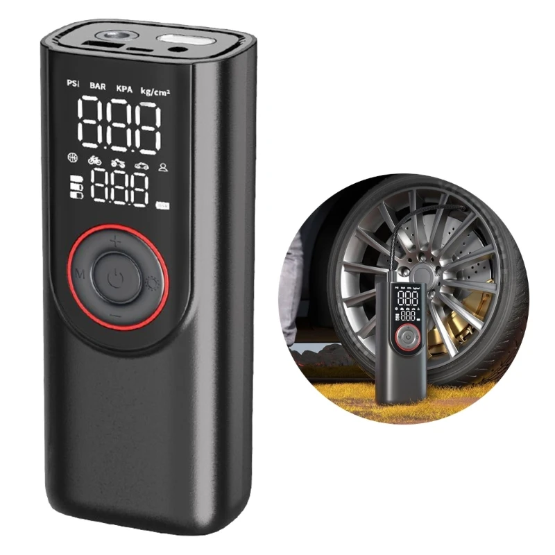 Tire Inflator Portable Air Compressor,12V Cordless Car Tire Rechargeable Battery Powered Air Compressor