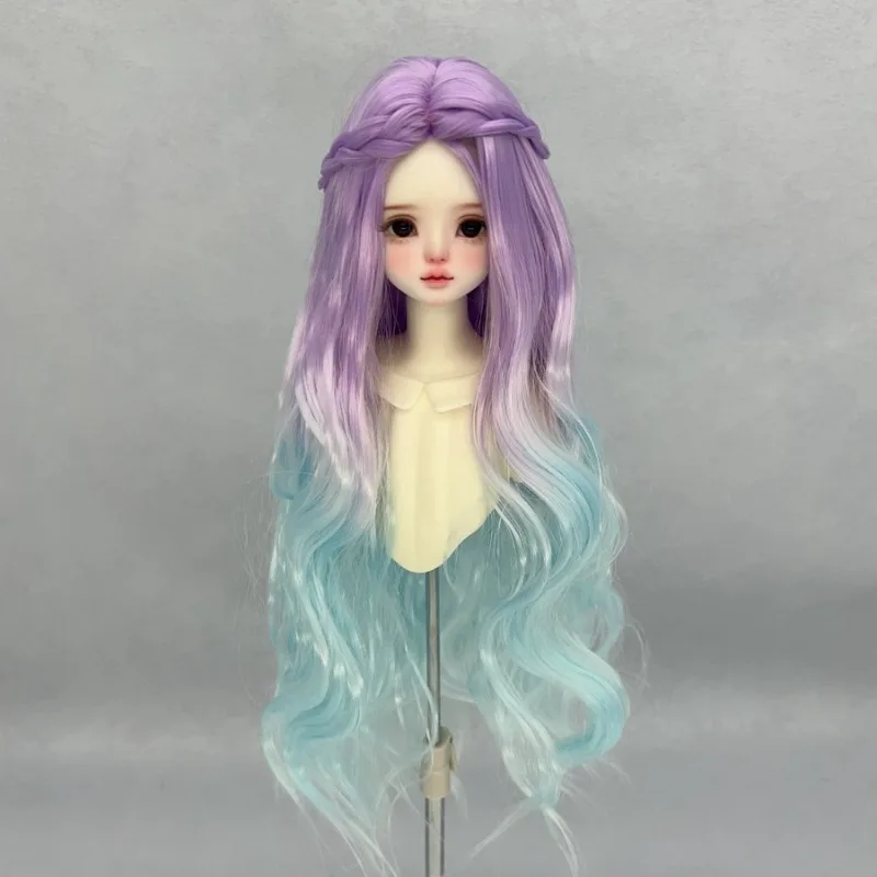 BJD/SD Doll Wig Soft Silk 3/4/6 Soft Silk Color Gradient Long Curly Hair Wig DIY Doll Wig Cover Hair Accessories Dress Up Toy