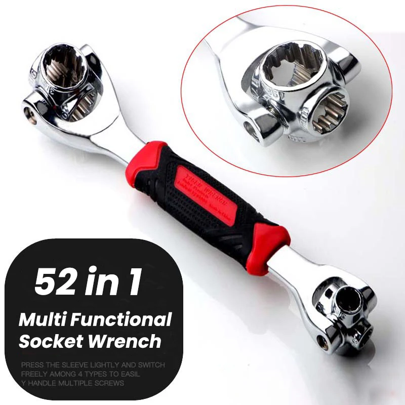 

52 In 1 Universal Wrench 360° Degree Double-end Rotating Wrench Sleeve Plum Blossom Hexagonal Eight-in-One Hand Tools