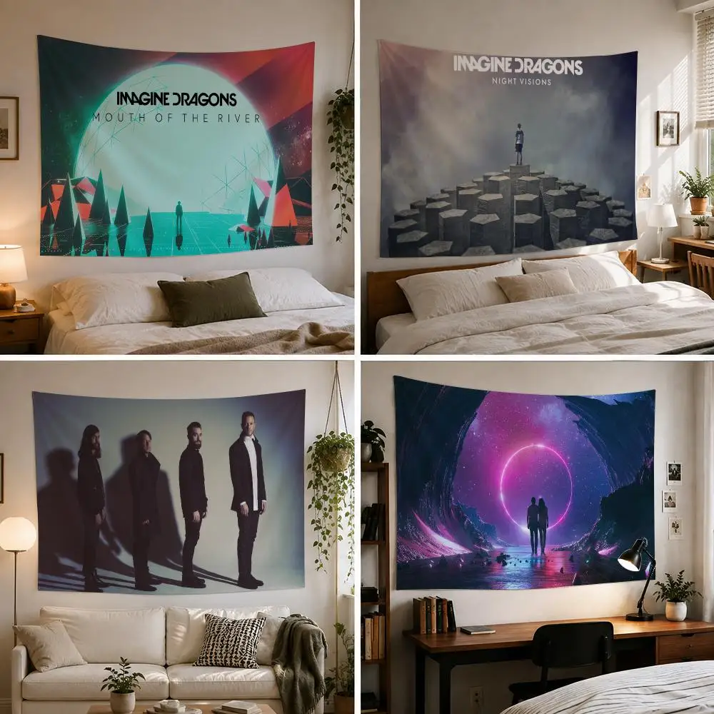 I-Imagine Dragons LOOM Album Tapestry Bedroom Living Room Bar Party House Home Dorm Interior Wall Decor Background Banner