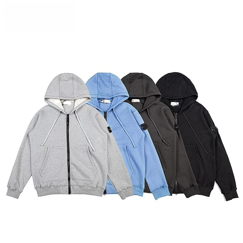 

YFSTONE Trendy Stone Zipper Hoodie Casual ex Long Sve Cotton Sweatirt Youth Faion Outerwear for Men And Women