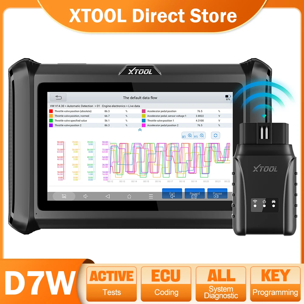 

Диагностический сканер для всех систем XTOOL D7W 38 + инструмент для сброса функций OBD2 считыватель кодов программатор ключей с активным тестированием Авто Vin