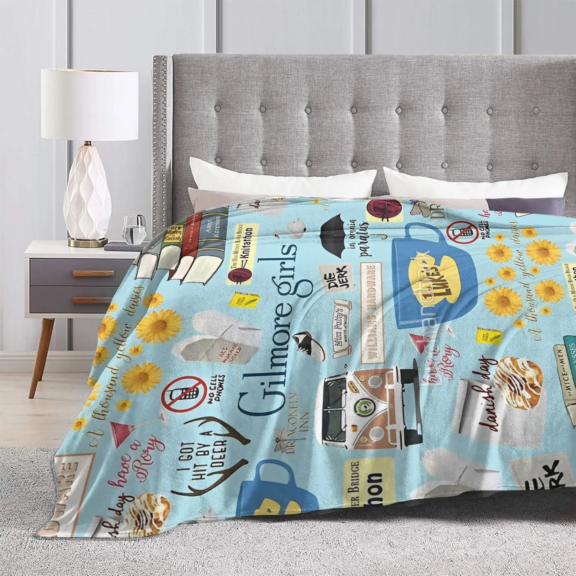 السفر مكتب أفخم الفراش يلقي موضة جيلمور الفتيات Lukes أنا شرب القهوة مثل ديكور المنزل الفانيلا المفرش أريكة غطاء سرير #3