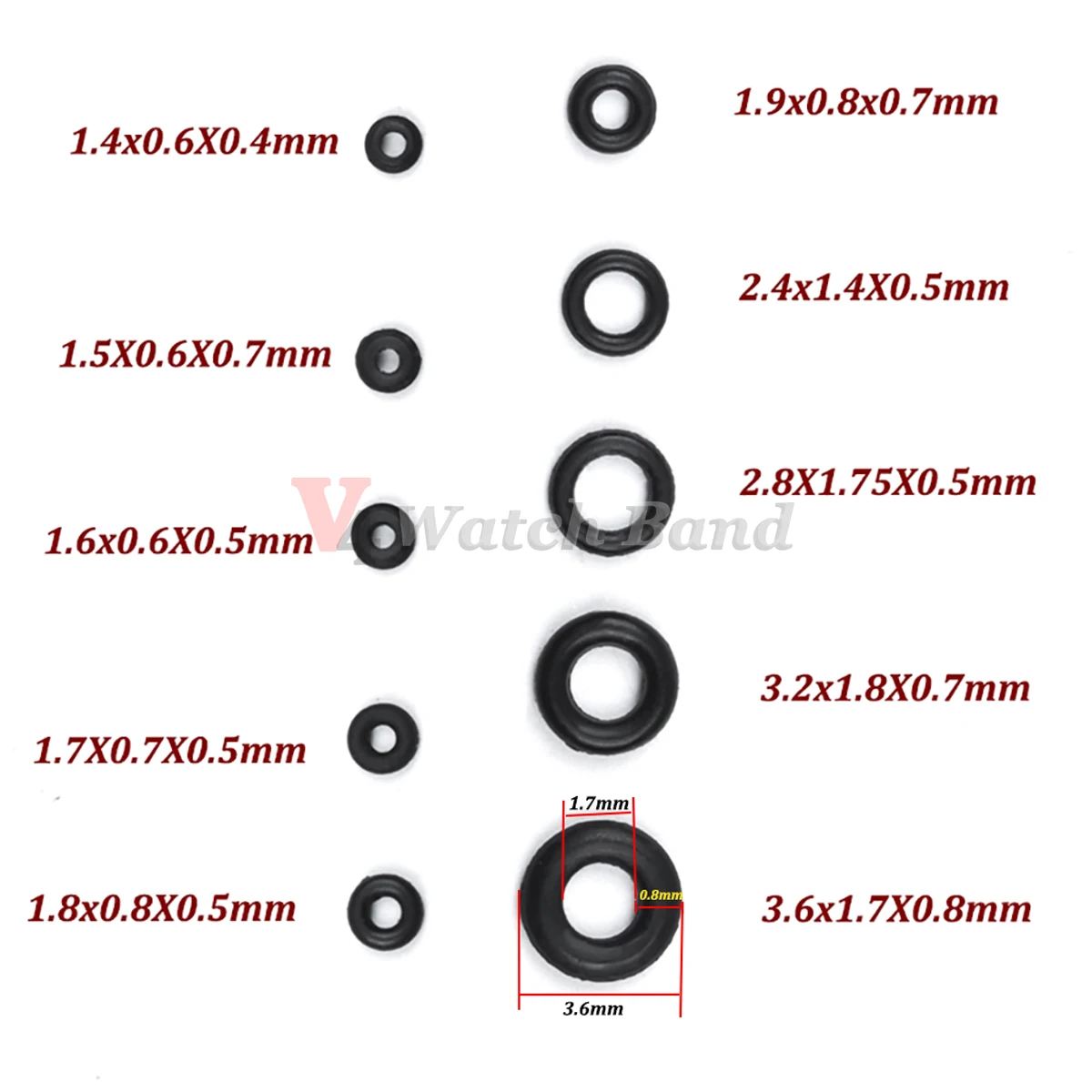 Watch Repair Tools New Mini Rubber Washer O-Ring Watch Crown Waterproof Watches Seals for Watchmaker Accessories