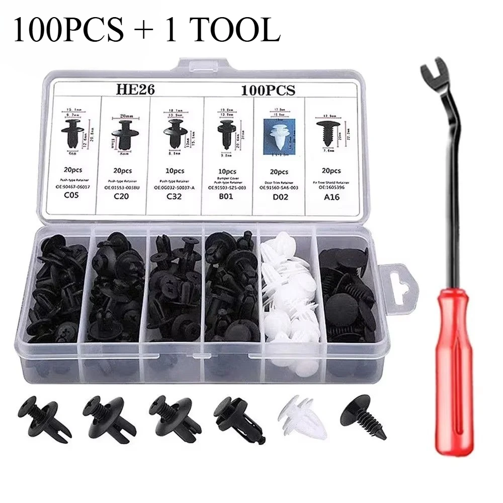 Automotive interior exterior clip set 50 101 pcs for bumper fender trim panel replacement and maintenance