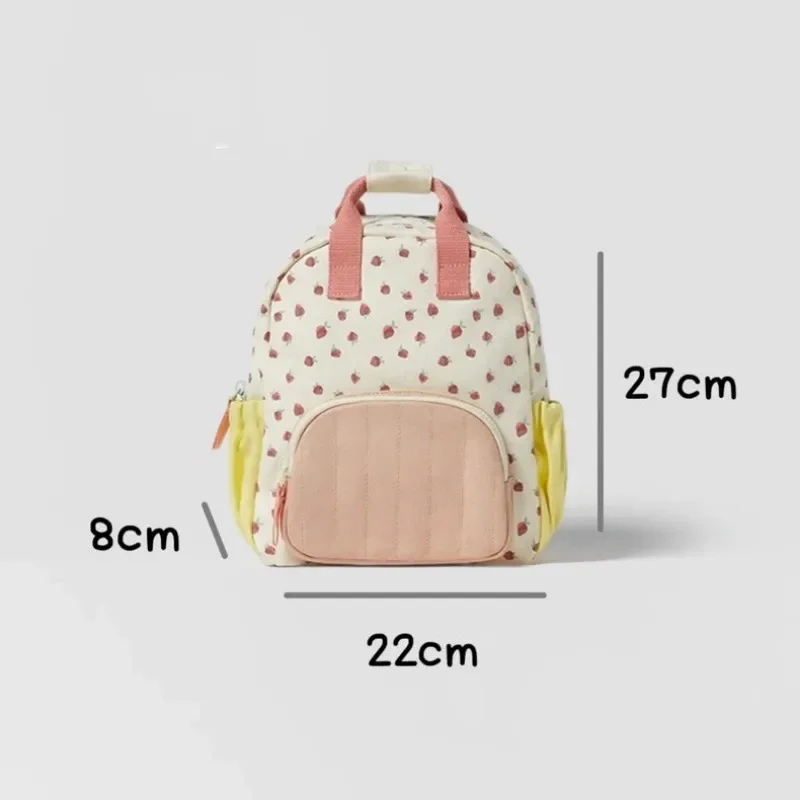 Mochila con estampado de fresas para niños y niñas, morral escolar informal de uso diario, bonito, nuevo estilo, a la moda