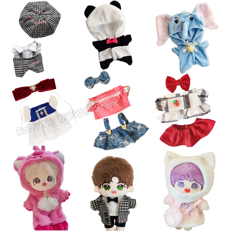 20cm Cotton Doll's Clothes Outfit Accessories for Korea Kpop EXO Idol Dolls Pajama Panda Suit Clothing Fans Gift Collection