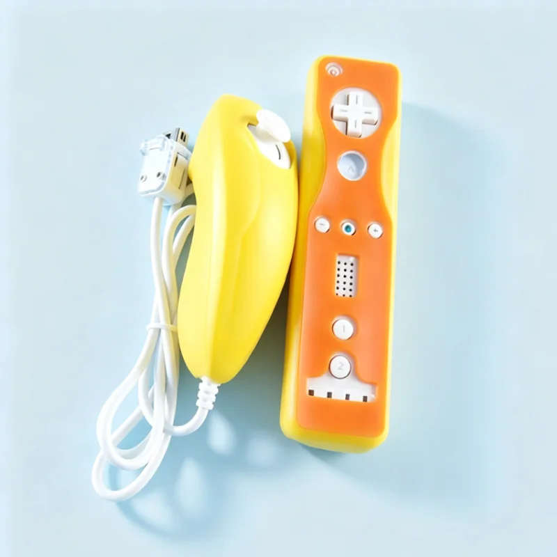 1Set Anti-slip Silicone Controller Case For Wii Remote Nunchuk Handle Protective Sleeve Multi Color Game Accessory