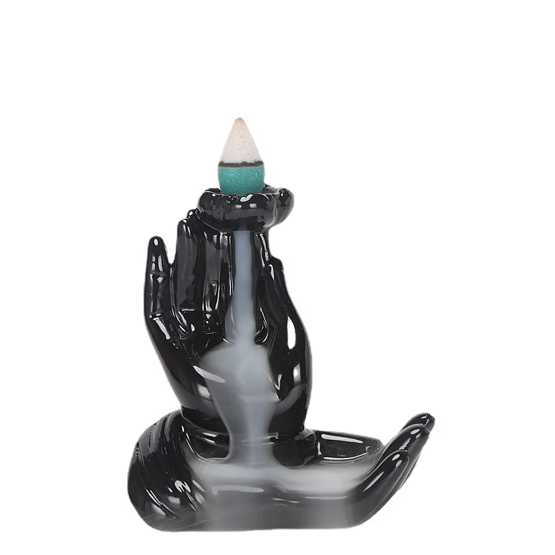 Black mountain flowing water backflow incense burner, creative home decoration exquisite handicraft deodorization incense burner