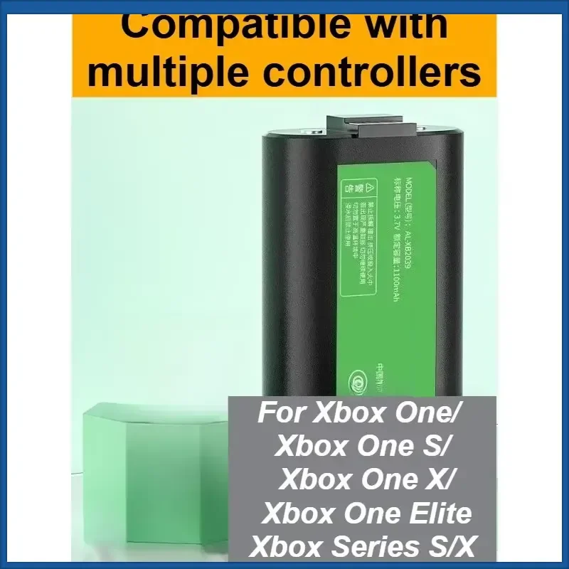 3.7V 1100mah For Xbox controller battery is suitable for Xbox One/ One S/X/ Series S/X with Type-c dual interface charging