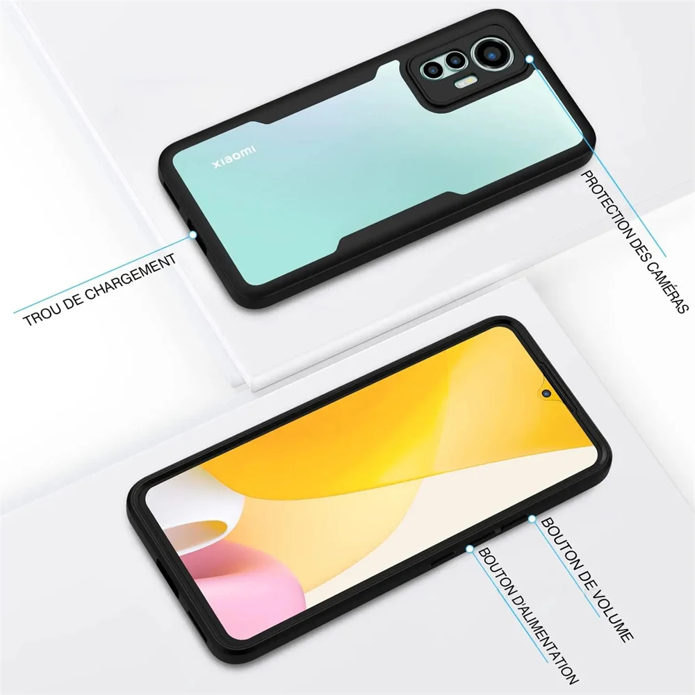 Transparent 360° Phone Case for Xiaomi 12 Lite, 12T Pro, 11T, 11 Lite 5G NE, 10, 11i, Poco F3, X3 Pro, X4 Pro 5G - Protective Co