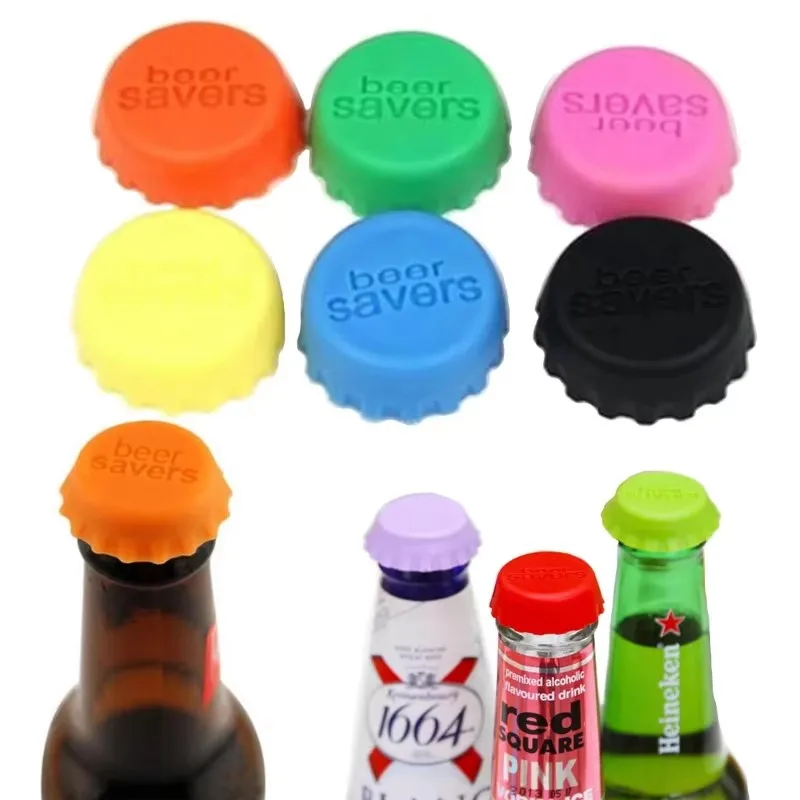 6/12/18/24/36Pcs Candy Colors Silicone Beer Bottle Caps Bar Home Brewing Wine Making Barware Cover Bottle Cover Soy Corktail Lid