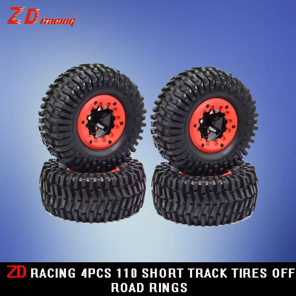 ZD Racing 4 pièces 110 pneus à chenilles courtes avec anneaux tout-terrain pour les amateurs de camions à chenilles courtes modèle 727
