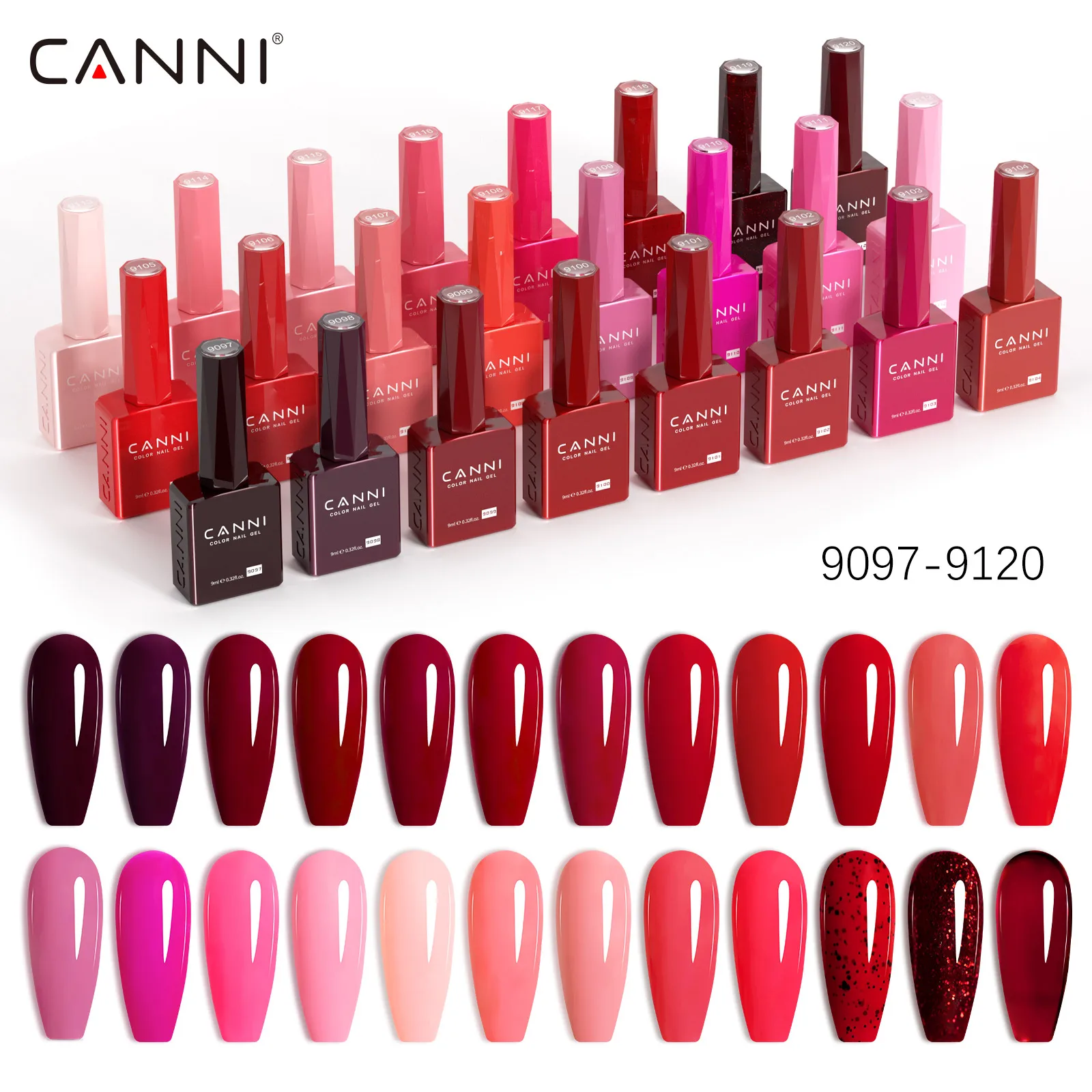 CANNI TPO/Hema Free Nail Gel Polish Christmas Red Color Collection Semi Permanent Gel Varnish 9ml French Gorgeous Color Gel