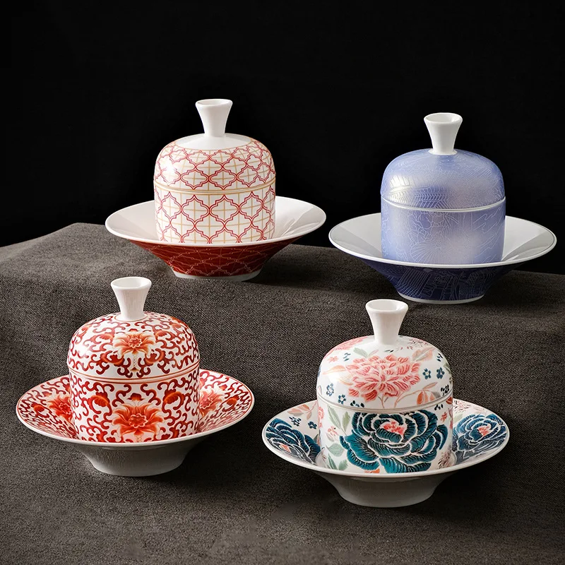 Single Serve Ceramic Bird Nest Stew Jar Luxury Tableware Suitable for High End Hotel and Home Private Cooking Bowl Ceramica